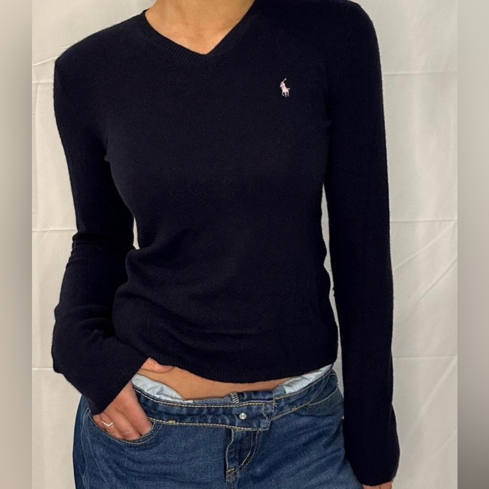 Ralph Lauren long sleeve top v neck vintage